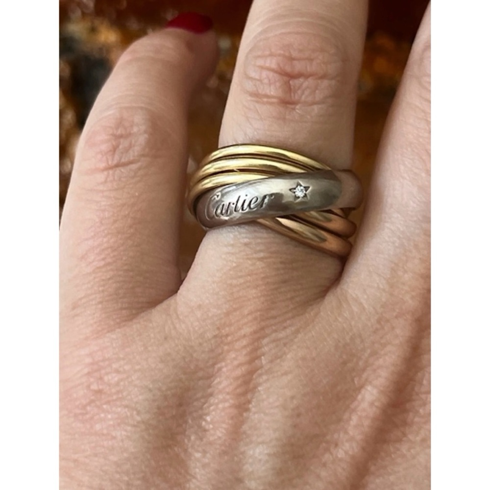 Extremely Rare Vintage 18k CARTIER TRINITY LA BELLE Rolling Ring - Size 6.75-7